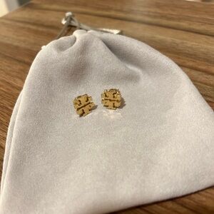 Tory Burch Small T Logo Stud Earrings - Gold